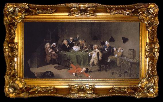 framed  William Hogarth A modern midnight conversation, ta009-2